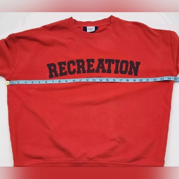Outdoor Voices “Recreation” Crewneck Sweatshirt In Red Size XS Oversized Comfy - Picture 5 of 7